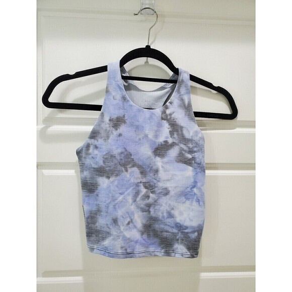 ATHLETA GIRL LONG DISTANCE SPORTS BRA GREY SPRAY DYE GIRLS YOUTH SIZE XL/14 YOGA - Picture 1 of 12